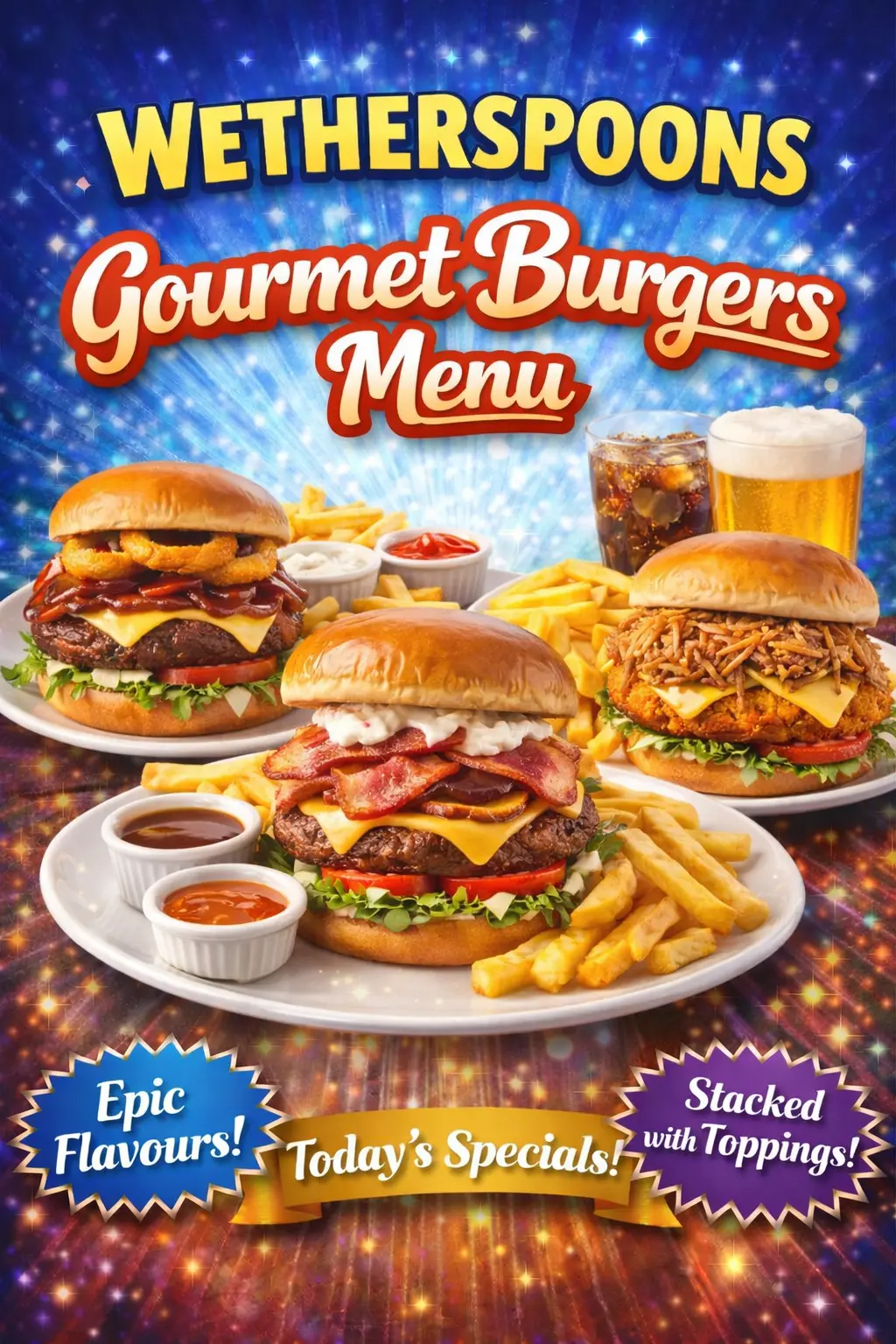 wetherspoons gourmet burgers menu