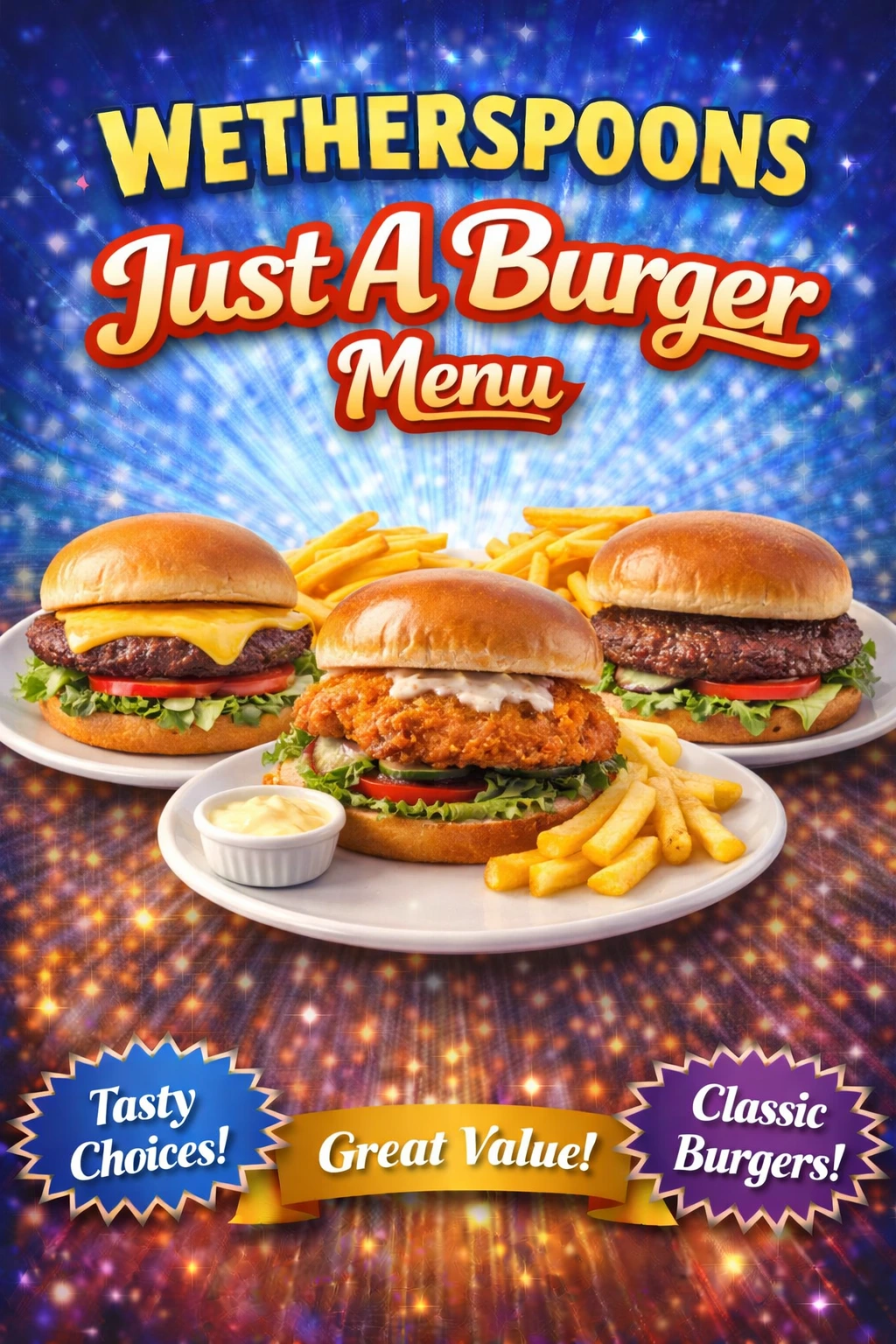 wetherspoons just a burger menu