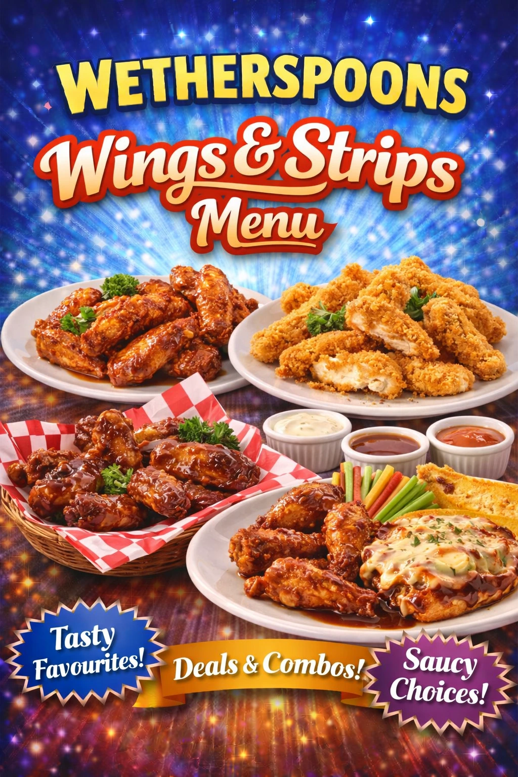 wetherspoons wings and strips menu
